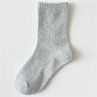 Children's black middle tube socks and white student socks  Gray