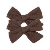 Toddler Girl 2-Piece Lace Bowknot Hair Clip  Coffee