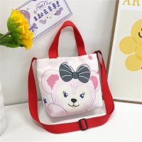 Children's canvas cartoon print cute shoulder bag  Pink