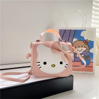 Mini bolso bandolera para niños con lindo gato  Rosado