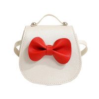 Children's bow shoulder bag messenger bag  White