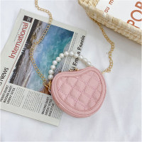 Girl Heart-shaped Design Crossbody Bag  Pink