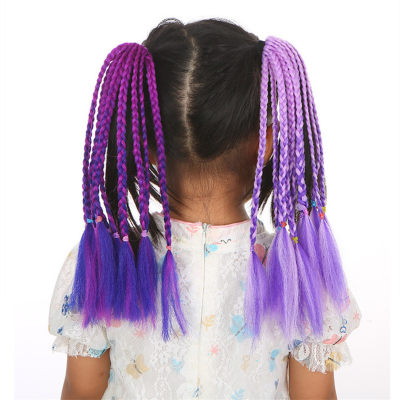 Corbata para el pelo con rastas coloridas y degradados de hip-hop para niños