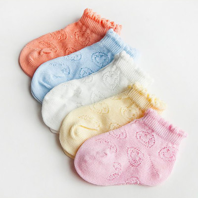 Set of 5 pairs, children's summer breathable mesh socks