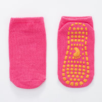 Calcetines de piso para niños pequeños de silicona antideslizantes para trampolín para niños  Rosa caliente