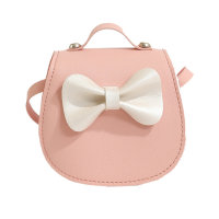 Children's bow shoulder bag messenger bag  Pink