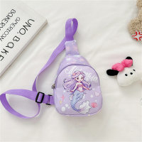 Children's chest bag cartoon print crossbody backpack  Purple