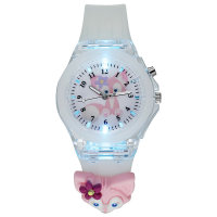 Children's jelly color doll luminous watch  White