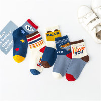 5 pairs, children's bear socks  Navy Blue