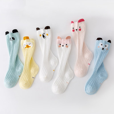 Lindos calcetines altos de malla con animales para bebés y niños pequeños