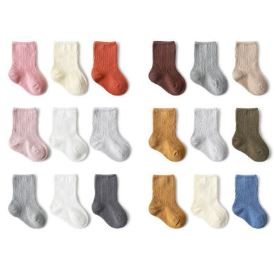 3 Pcs Solid Color Socks