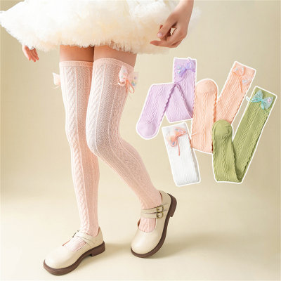 Calcetines altos de lolita con lazo para niños