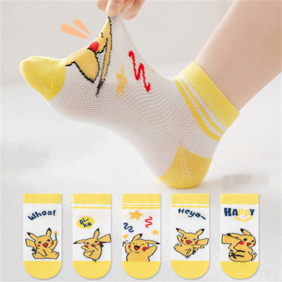 Set of 5 pairs, cartoon anime mesh socks