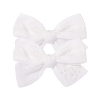 Toddler Girl 2-Piece Lace Bowknot Hair Clip  White