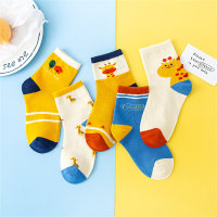 5-Pack, Children's Giraffe Socks  Yellow