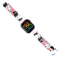 Children's cartoon printed square sports electronic watch  watermelon red
