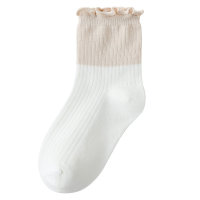 Girls' fungus colored mid-calf socks  Beige