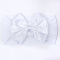 Baby Pure Cotton Solid Color Bowknot Decor Headwrap  White