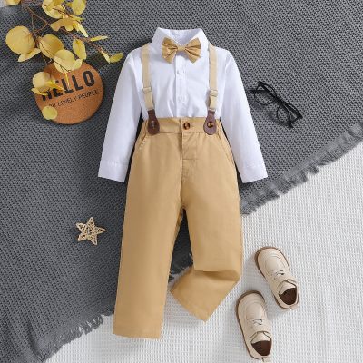 Baby dress long-sleeved shirt romper overalls two-piece set