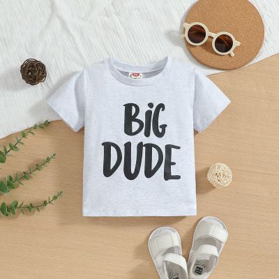 Camiseta infantil de verão, meninos, manga curta, top com letras