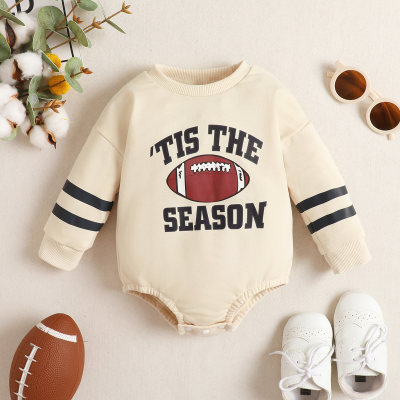 Baby Rugby Letter Pattern Long Sleeve Triangle Romper