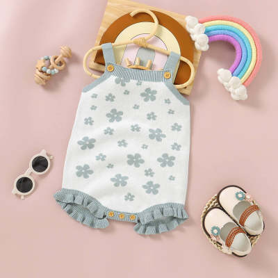 Summer cute small flower cotton soft baby one-piece romper