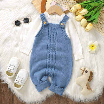 Baby knitted one-piece sling long-legged romper
