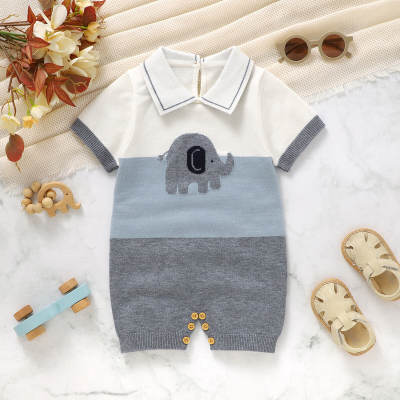 Combinaison d'été tricotée à manches courtes pour bébé, douce et confortable, nouvelle collection
