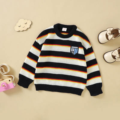 The World Cup hibobi Boy Toddler Stripes Knit Pullover
