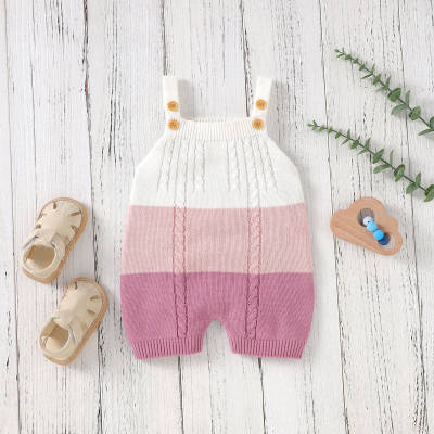 Baby pure cotton soft striped sling one-piece romper