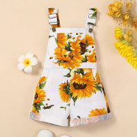 Overall mit Sonnenblumen-Print  Weiß