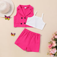 Sleeveless Jacket + Vest + Shorts  Hot Pink
