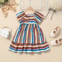 Striped open-front dress  Multicolor