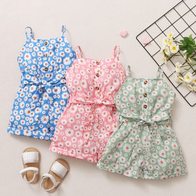 Toddler Girl Sweet Cute Daisy Overalls