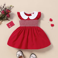 Robe col rond  rouge