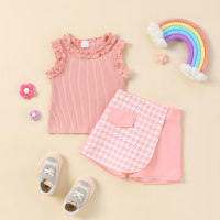 Striped sleeveless suit  Pink