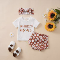 Lettering Top and Daisy Pants Set  White
