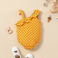 Polka dot off-the-shoulder camisole  Yellow