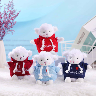 Brinquedos de pelúcia pingente de boneca de ovelha de vestir bonito para crianças