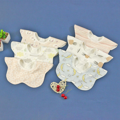 Baby petal bib 360 degree bib made of antifouling absorbent cotton fabric