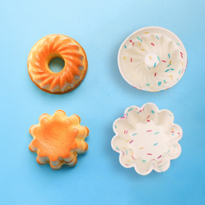 Copos de bolo de silicone faça você mesmo molde de cozimento para muffins