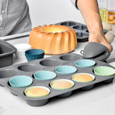 Molde de bolo acessórios de cozimento molde copos de muffin de silicone