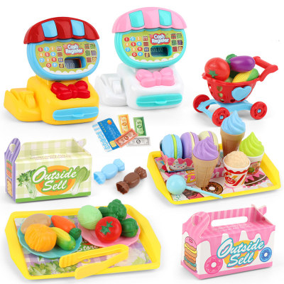Kids Cash Register Playset Accessories Learning Educational Toys