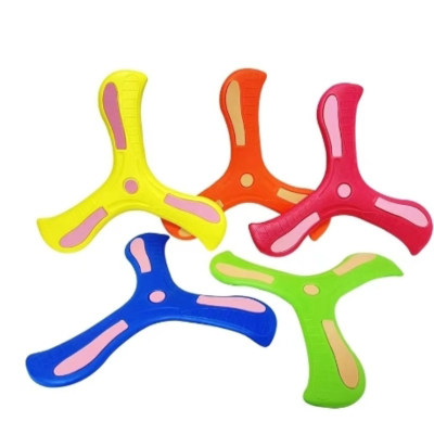 Boomerang para niños de gran tamaño, irrompible, deportes interactivos para padres e hijos al aire libre para niños, disco volador suave de EVA, boomerang de tres hojas para niños y niñas
