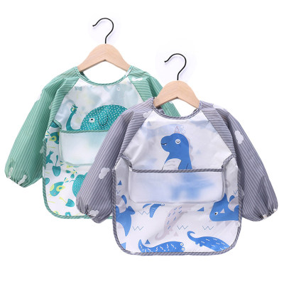 Macacão infantil bolsa de almoço macacão impermeável para bebê vestido reverso para meninos e meninas bib bib comer roupas