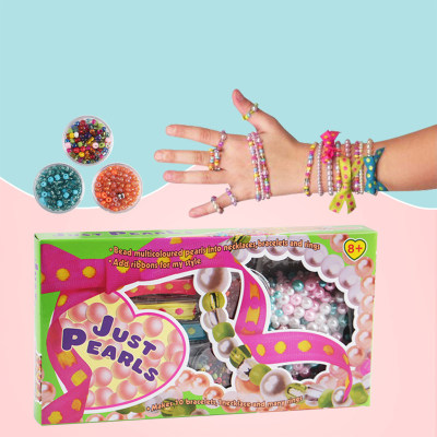 Miçangas coloridas de doces DIY para crianças tricotando brinquedos artesanais