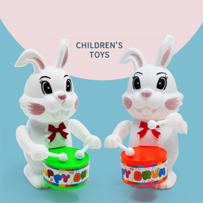 Clockwork drumming rabbit infant and toddler educational toys