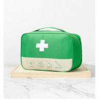 Single medical bag large first aid bag outdoor emergency bag disaster prevention storage bag  Green
