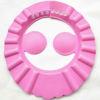 Solid Color Baby Cute  Adjustable Hydrophobic Shampoo Caps  Pink