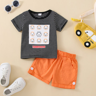 Baby Boy 2 Stück Animal Lion Stripes T-Shirt & Shorts